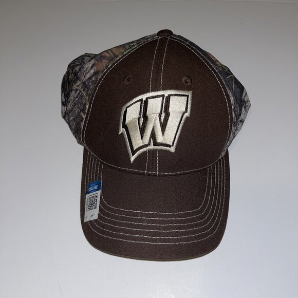 Wisconsin Badgers Hat Camouflage Camo Mesh Snap Back Embroidered Cap Logo - Picture 1 of 1